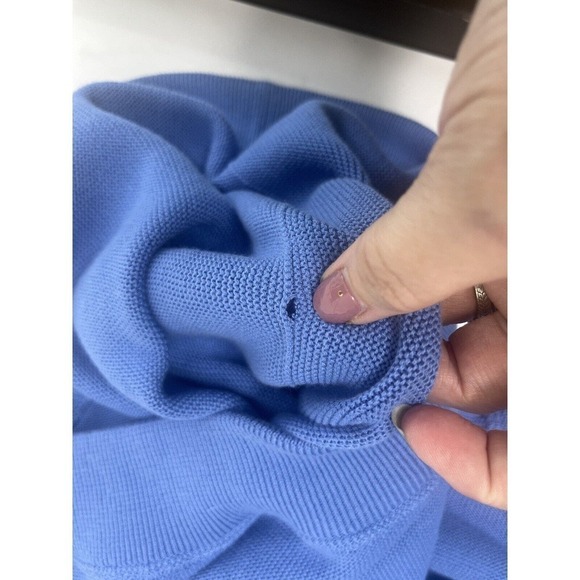 Peru Unlimited Mens Sweater Size Large Blue Crew Neck Pima Cotton Interlock - Picture 8 of 12